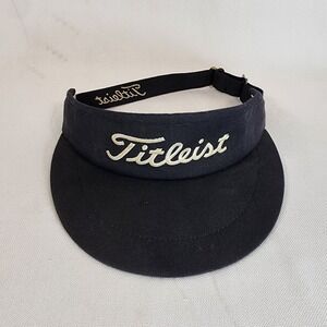 Titleist Golf Visor Blue Adjustable Hat Cap Black Golf Golfing H007 Made In USA